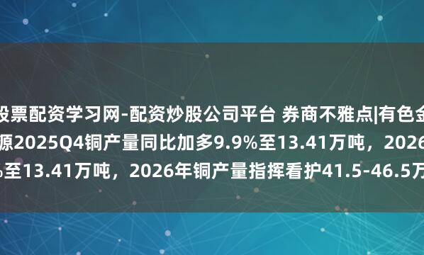 股票配资学习网-配资炒股公司平台 券商不雅点|有色金属-国外季报：泰克资源2025Q4铜产量同比加多9.9%至13.41万吨，2026年铜产量指挥看护41.5-46.5万吨