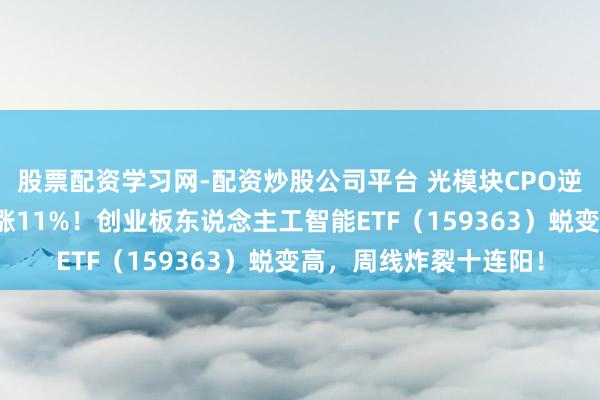 股票配资学习网-配资炒股公司平台 光模块CPO逆市走强，天孚通讯飙涨11%！创业板东说念主工智能ETF（159363）蜕变高，周线炸裂十连阳！