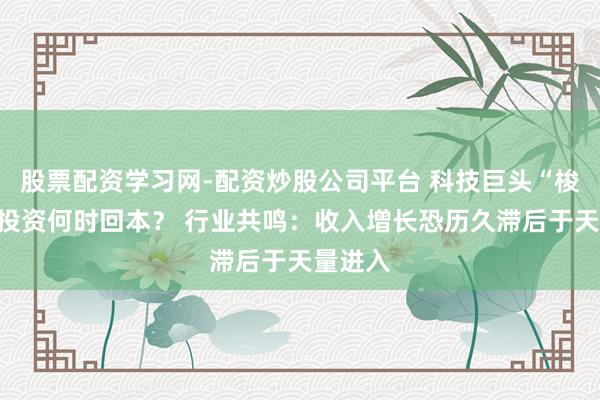 股票配资学习网-配资炒股公司平台 科技巨头“梭哈”式投资何时回本？ 行业共鸣：收入增长恐历久滞后于天量进入